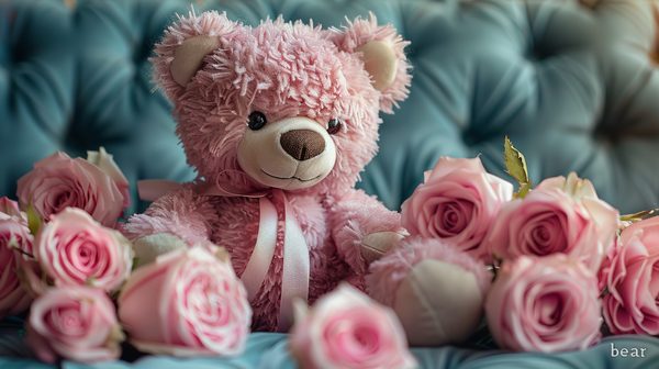 Ours en rose : cadeau chic pour occasions romantiques